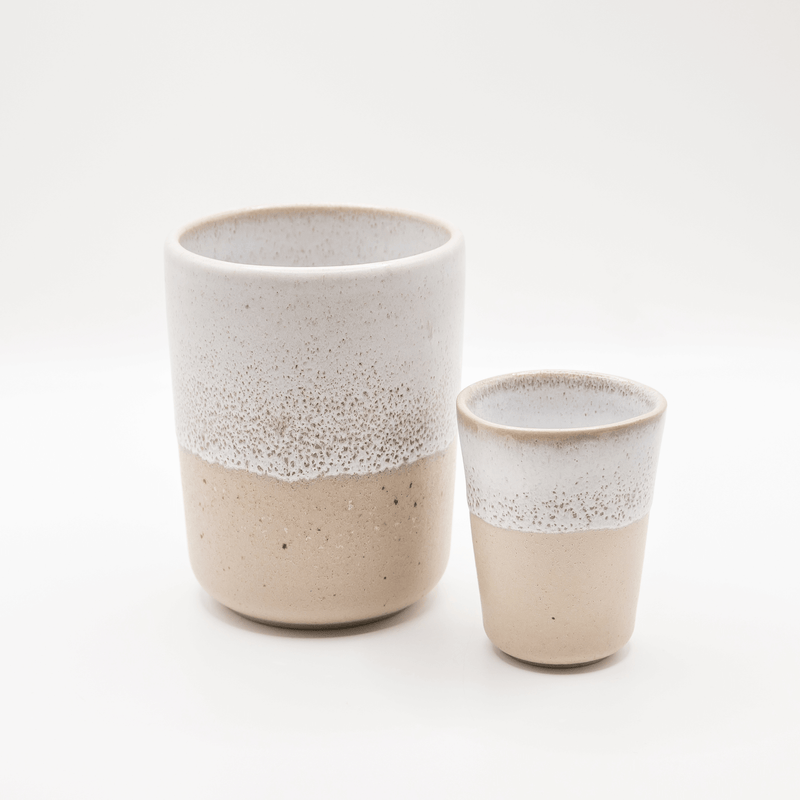 Becherset Mixed – Steingut Handgemacht Beige & Weiß — Ansicht 11