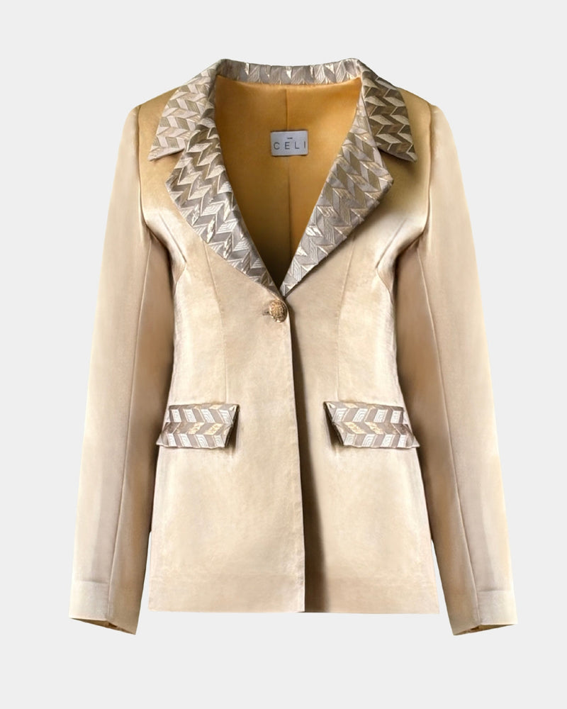 Blazer Gold – Recycled Material | European Manufacturing | Aline CELI — Aline CELI
