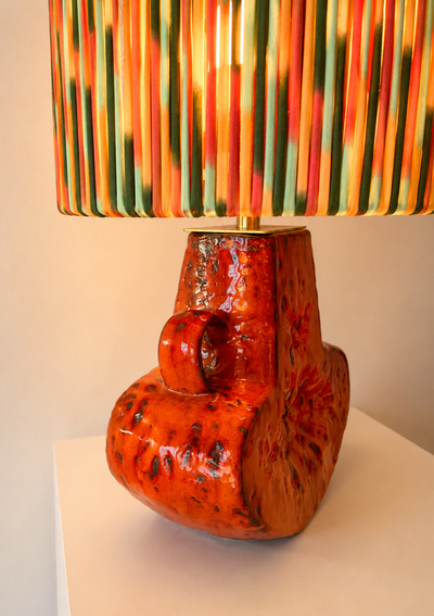 70er Jahre Pop Art Tischlampe - Upcycling West German Pottery