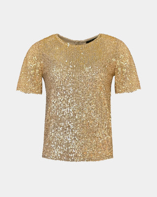 ALINE CELI Paillettenbluse Essentials – Recycelt | Rundhals | Subtiler Glanz