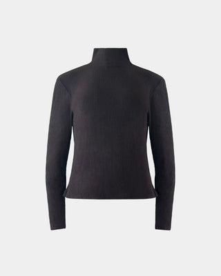 ALINE CELI – Rollkragenbluse | Recycelt | Rippstruktur