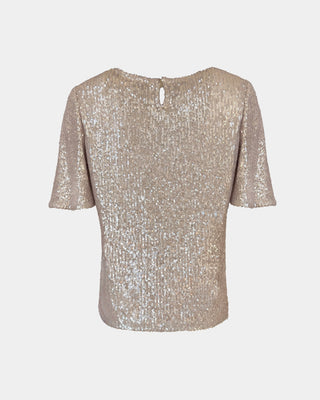 ALINE CELI Paillettenbluse Essentials – Recycelt | Rundhals | Subtiler Glanz