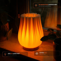 Cora 3D Printed Table Lamp | Recycled PLA & Oak Wood — Ansicht 2