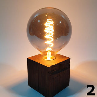 Skumring Tischlampe – Räuchereiche | 9x9cm | handgefertigt