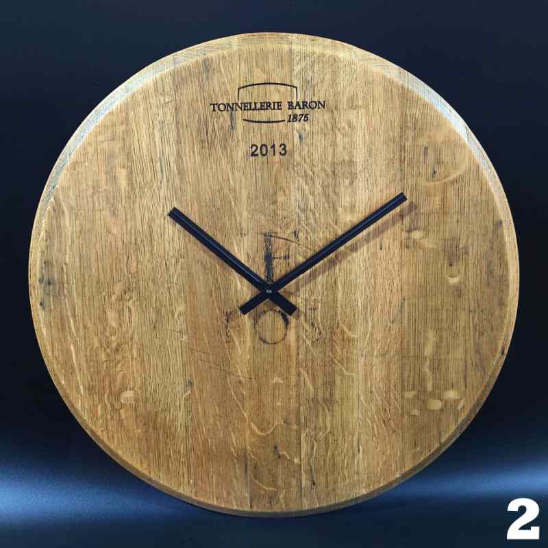 Viini Kello Wanduhr Weinfassdeckel Eichenholz handgefertigt Made in Germany — Ansicht 9