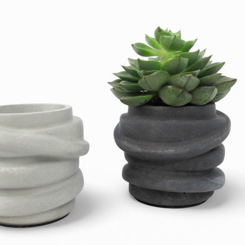 Karuu Gefäß Beton – Verknotetes Design, Grau oder Anthrazit — Ansicht 2