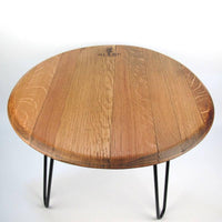 Coffee table Duero made from a wine barrel lid Ø54cm oak wood steel legs handmade — Ansicht 2