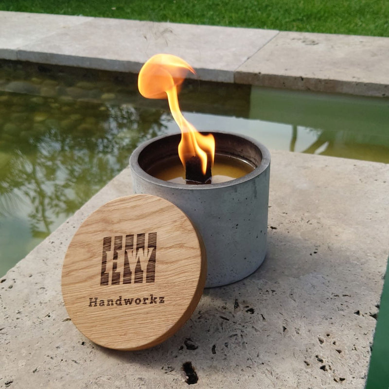 Fuego Wachsfresser – Kerzenrecycling aus Beton und Eichenholz — Ansicht 6