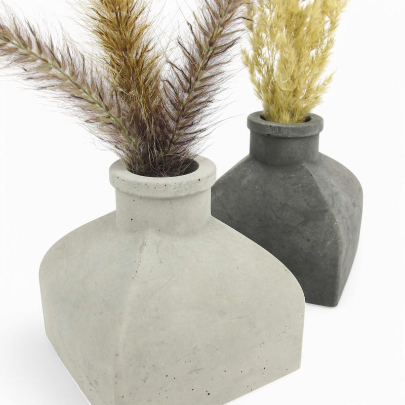 Feyna Vase aus Beton – Viereckiges Design, Wasserdicht & Modern — Ansicht 2