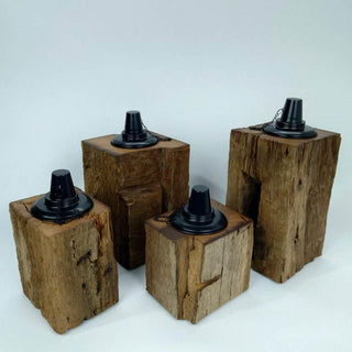 Törvik | Gartenfackel aus Eiche – Handgefertigt | Rustikal | Stilvoll