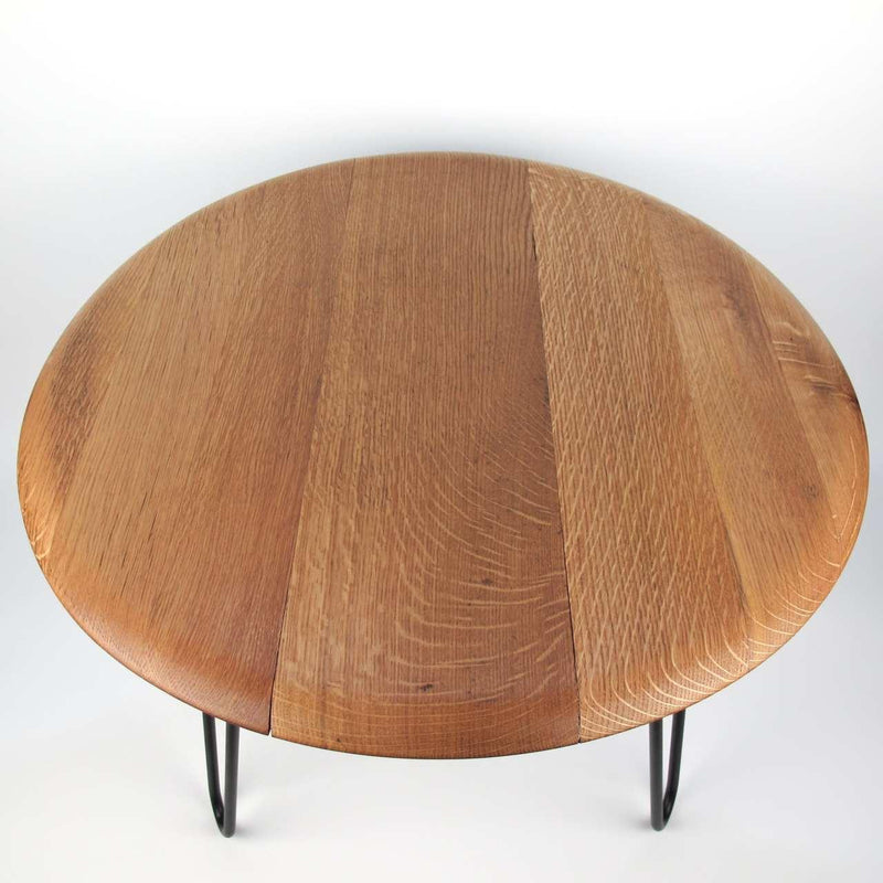 Handmade Wine Barrel Lid Coffee Table Ø54cm – Rustic & Modern — Ansicht 2