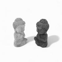 Byla Buddha Beton Figur Grau Anthrazit – Handworkz moderne Dekoskulptur — Ansicht 2