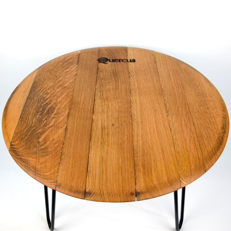 Couchtisch Quercus Weinfassdeckel Ø55cm – Handgefertigt Eichenholz — Ansicht 2
