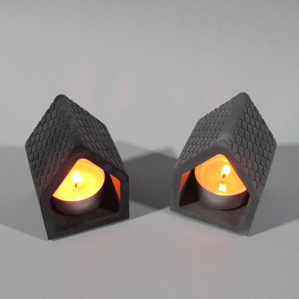 Kynti Tealight Houses made of Concrete – Grey or Anthracite