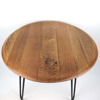 Coffee table made from wine barrel lid Ø54cm AM-TP – Handmade oak wood — Ansicht 2