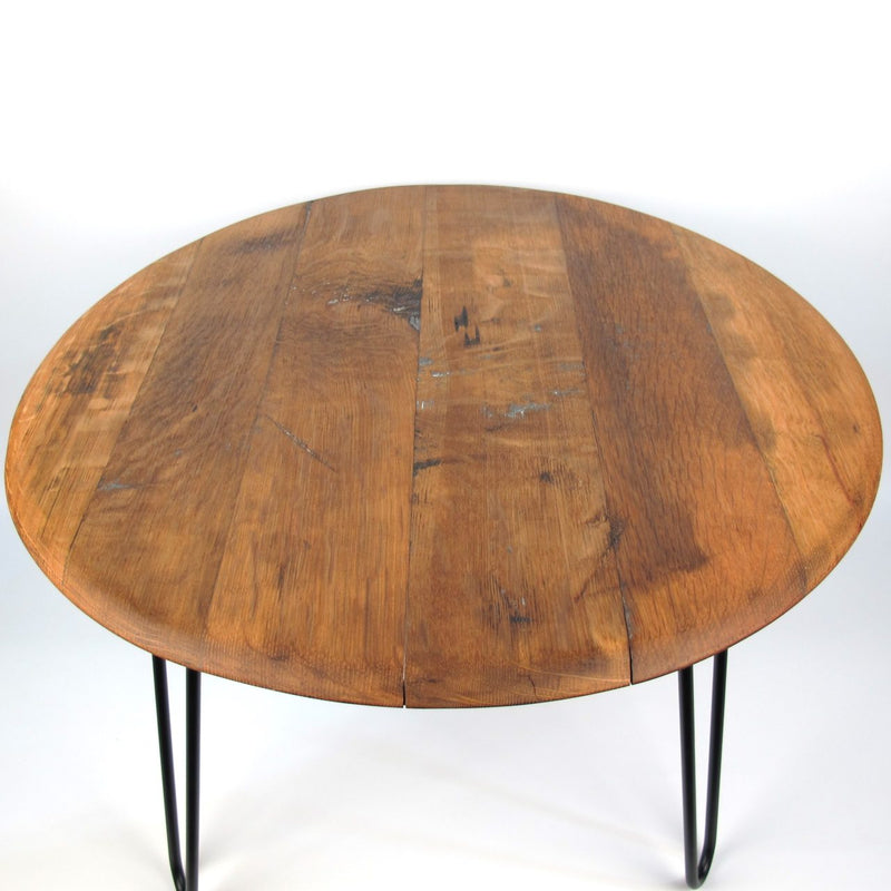 Whiskey Barrel Lid Coffee Table Ø60cm Handmade Oak Wood — Ansicht 2