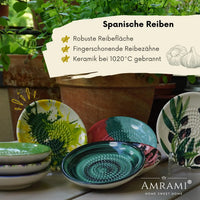 AMRAMI® Ceramic Grater Plate with Brush | Handmade | Garlic & Ginger — Ansicht 1