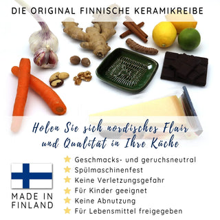 ANCKERAMIC® ORIGINAL Keramikreibe | Handarbeit aus Finnland | Knoblauch, Ingwer, Muskat