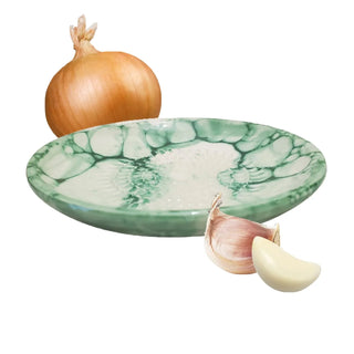 AMRAMI® Ceramic Grater with Brush | Handmade | Garlic &amp; Ginger Grater | Mediterranean Design