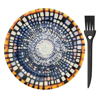 AMRAMI® Ceramic Grater with Brush | Handmade | Garlic &amp; Ginger Grater | Mediterranean Design