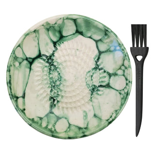 AMRAMI® Ceramic Grater with Brush | Handmade | Garlic &amp; Ginger Grater | Mediterranean Design