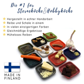 ANCKERAMIC® ORIGINAL Keramikreibe | Handarbeit aus Finnland | Knoblauch, Ingwer, Muskat