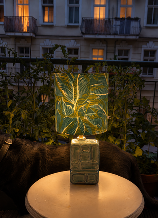 Kabellose Balkonlampe - Upcycling aus VEB Strehla Vase -zu einer kabellosen Tischlampe mit LED Leuchtmittel  - DDR Design - East German Pottery