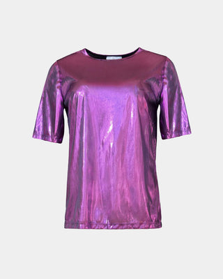 Metallic Bluse Silver Magic – Recycelt | Minimalistisch | ALINE CELI