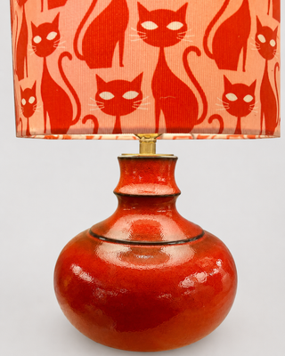 Original Jasba Vasenlampe - Upcycling zu einer kabellosen Tischlampe mit LED Leuchtmittel aus Vintage Vase der 70er Jahre - West German Pottery