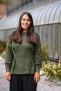 Nayala long sweater green khaki – Organic cotton, elegant & figure-flattering