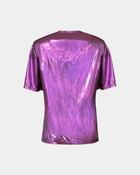 Metallic Blouse Silver Magic made from recycled polyester – ALINE CELI — Ansicht 2