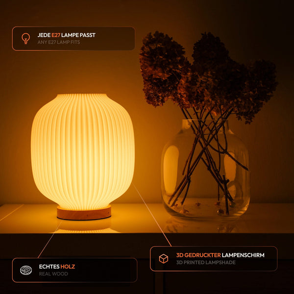 Puro Lamp - 3D-Printed Table Lamp Made from Recycled Bioplastic