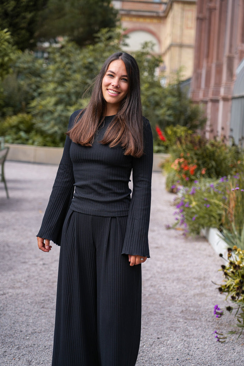 Lya long jumper Black – B-goods | Organic cotton | Elegant & Sustainable — Ansicht 4
