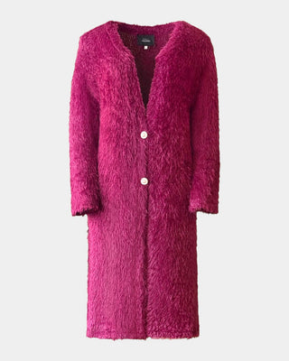 Langer Damenmantel – Flauschige Struktur | Recycelt | ALINE CELI