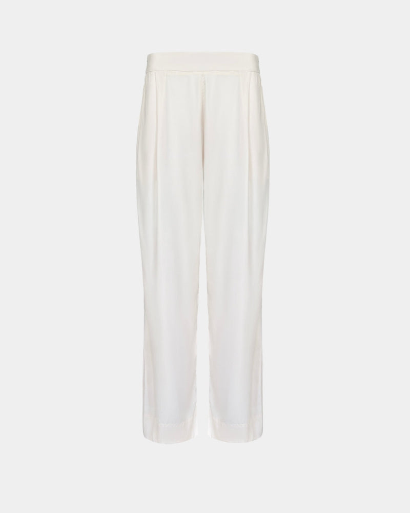 Trousers Claudia in recycled polyester – flowing fit, EU production — Aline CELI