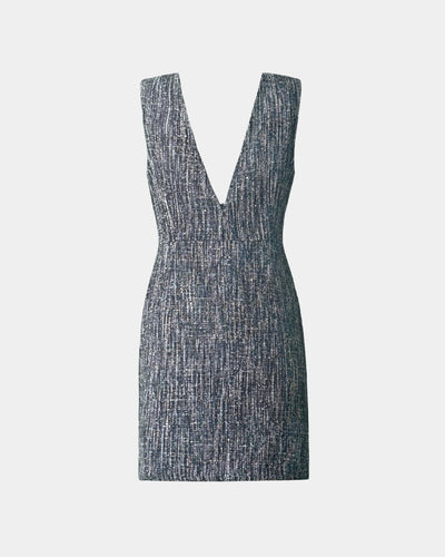 Kleid Laura – Bouclé-Stoff, V-Ausschnitt, EU-Herstellung