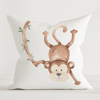 Leslis Affe Dekokissen 40×40 cm aus OEKO‑Tex Baumwolle – verspieltes Affenmotiv, hautfreundlich, langlebig, ideal zum Kuscheln
