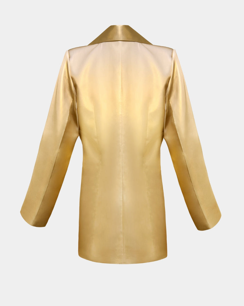 ALINE CELI COUTURE Blazer Jardin du Soleil Seidentaft Gold 2B — Ansicht 2