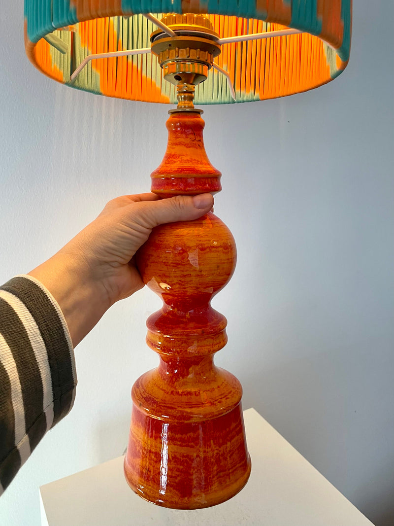 70er Jahre Keramiklampe mit Pop Art String-Schirm — Ansicht 11