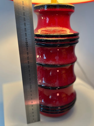 Große Scheurich Vasenlampe mit Kranich-Schirm