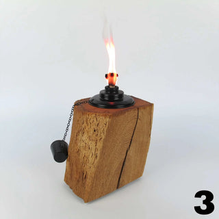 Törvik | Gartenfackel aus Eiche – Handgefertigt | Rustikal | Stilvoll