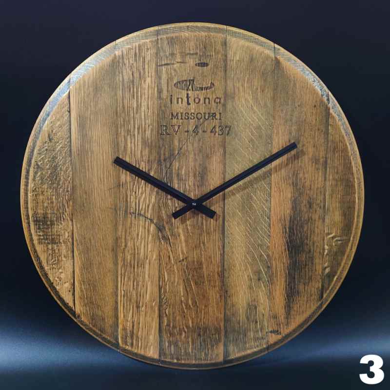 Viini Kello Wanduhr Weinfassdeckel Eichenholz handgefertigt Made in Germany — Ansicht 10