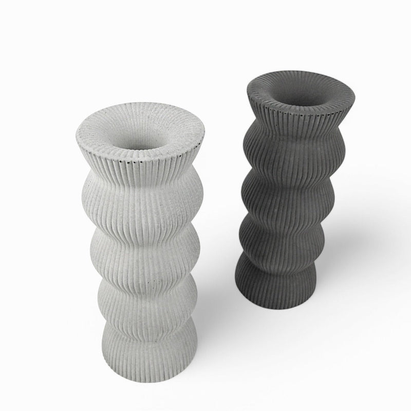Jaro Vase aus Beton – Wasserdicht, hochfest & gerippt — Ansicht 3