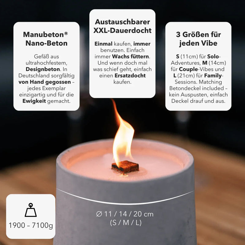 CLARUS Dauerkerze Outdoor – Windresistent & wiederbefüllbar — Ansicht 3
