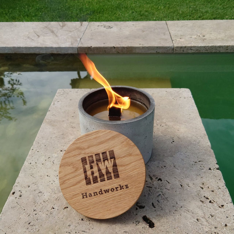Fuego Wachsfresser – Kerzenrecycling aus Beton und Eichenholz — Ansicht 2