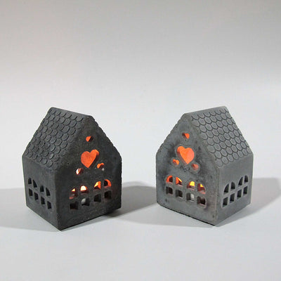 Kynti Tealight Houses made of Concrete – Grey or Anthracite