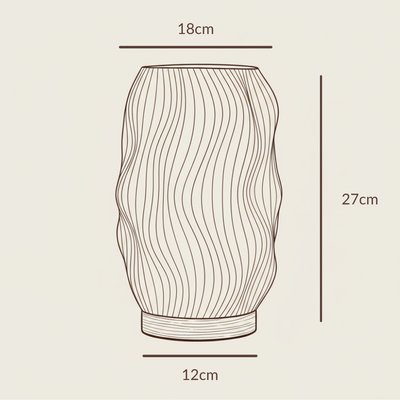 Flow 3D-Printed Table Lamp made from Recycled Bioplastic with Oak Base