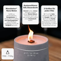 CLARUS Dauerkerzen 3er-Set Beton – windresistent & nachfüllbar — Ansicht 3