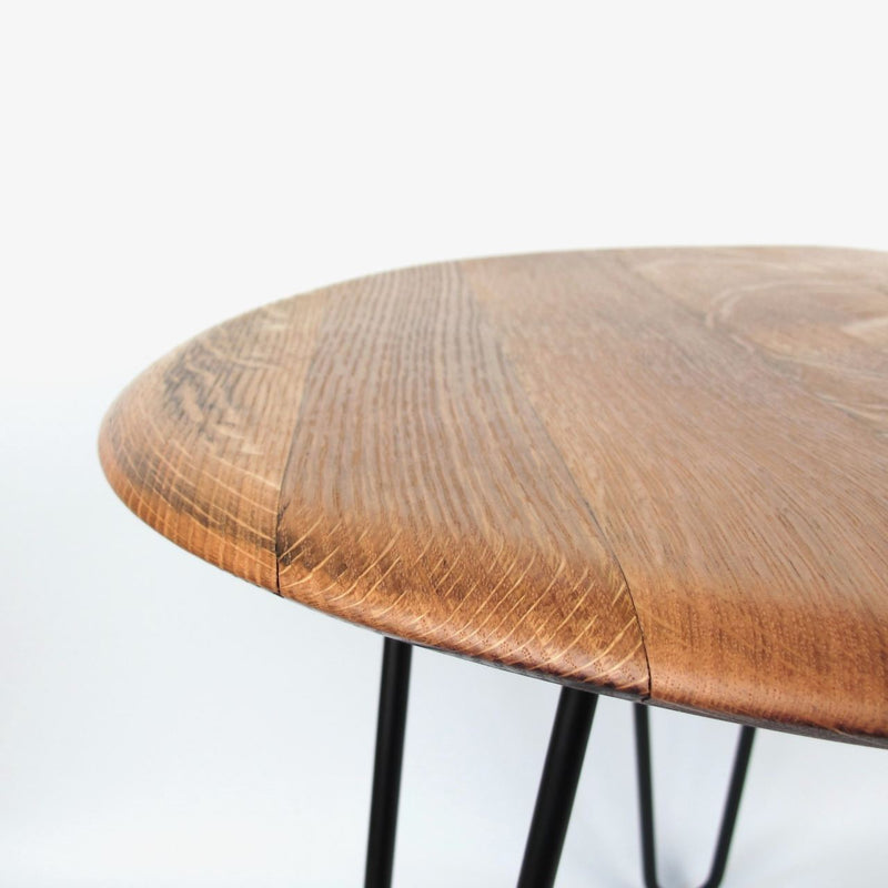 Coffee table made from wine barrel lid Ø54cm AM-TP – Handmade oak wood — Ansicht 3