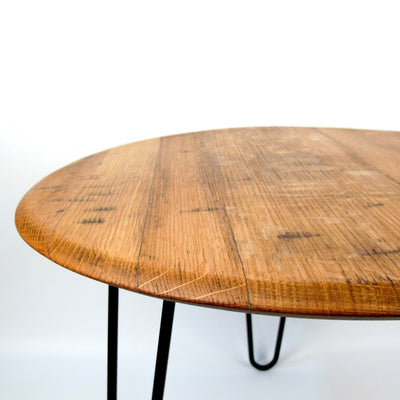 Coffee Table mini |Z| Whisky Barrel Lid Ø60cm Oak Wood Handmade